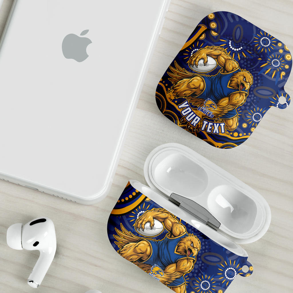 Personalized West Coast Eagles AFL Mascot AirPods Case Aboriginal Dot Art - Dreamtime Football Mascot