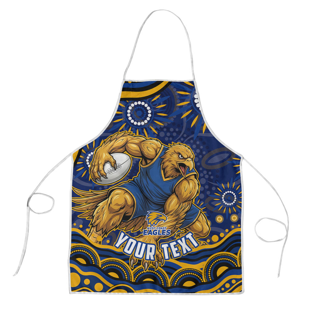 Personalized West Coast Eagles AFL Mascot Apron Aboriginal Dot Art - Dreamtime Football Mascot