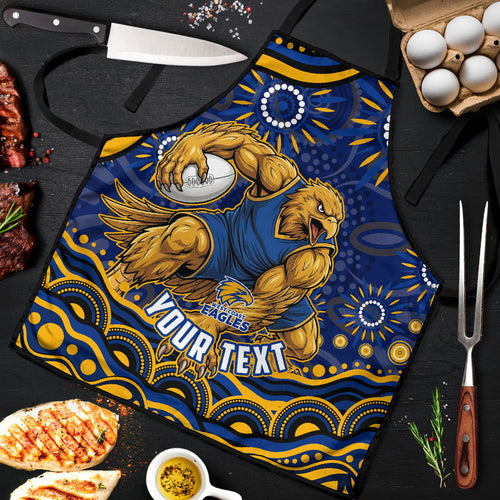 Personalized West Coast Eagles AFL Mascot Apron Aboriginal Dot Art - Dreamtime Football Mascot
