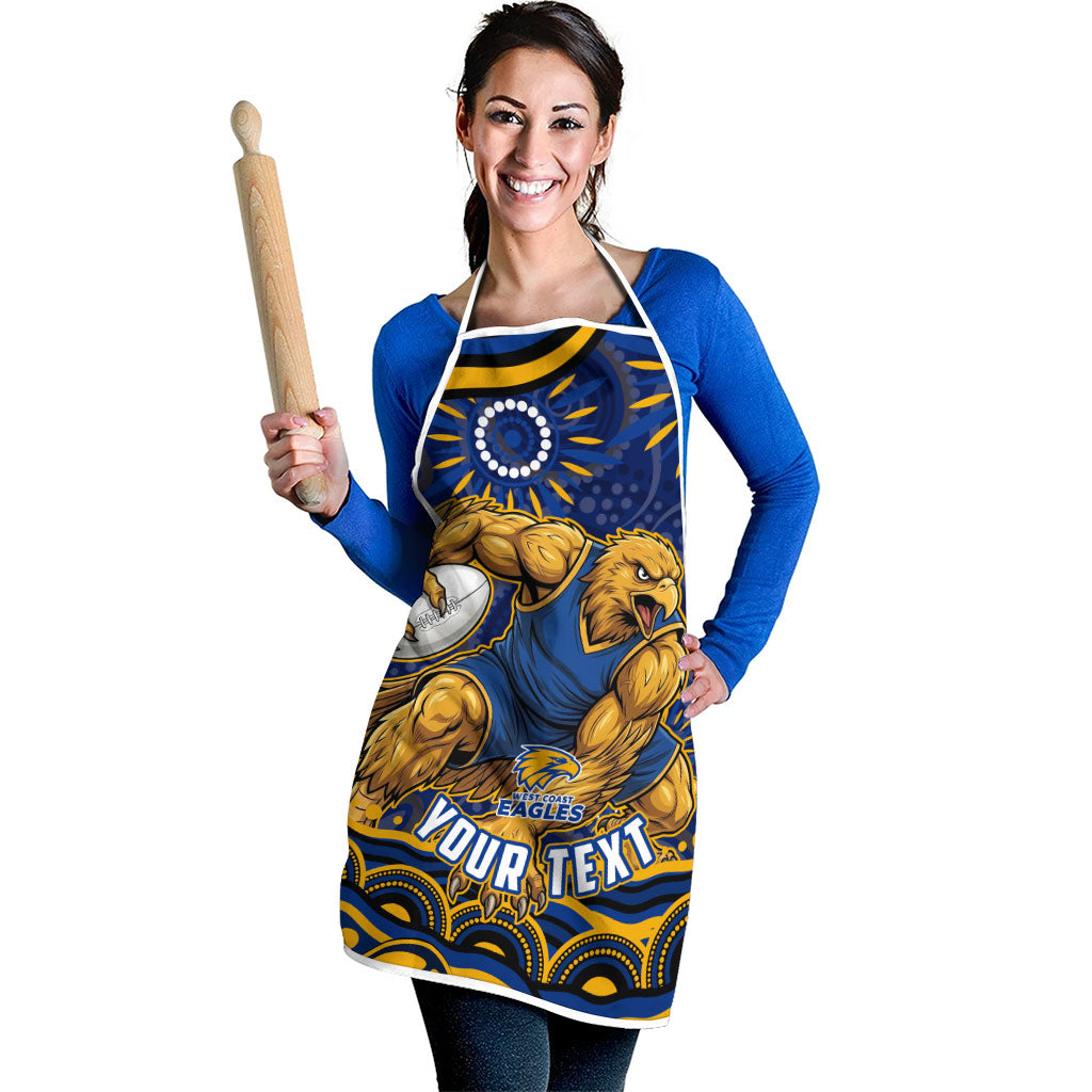Personalized West Coast Eagles AFL Mascot Apron Aboriginal Dot Art - Dreamtime Football Mascot