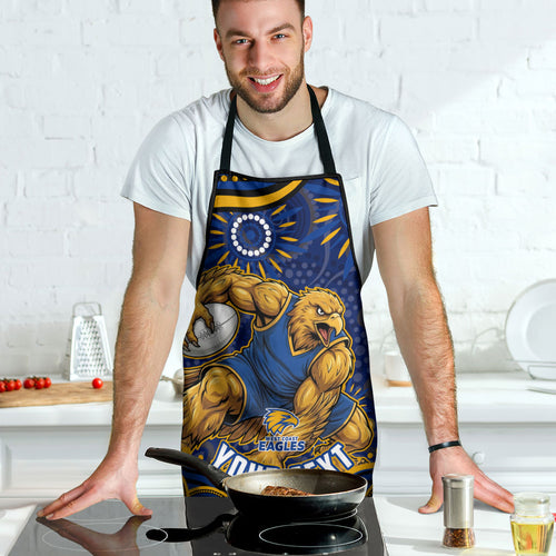 Personalized West Coast Eagles AFL Mascot Apron Aboriginal Dot Art - Dreamtime Football Mascot