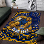 Personalized West Coast Eagles AFL Mascot Area Rug Aboriginal Dot Art - Dreamtime Football Mascot