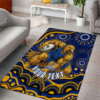 Personalized West Coast Eagles AFL Mascot Area Rug Aboriginal Dot Art - Dreamtime Football Mascot