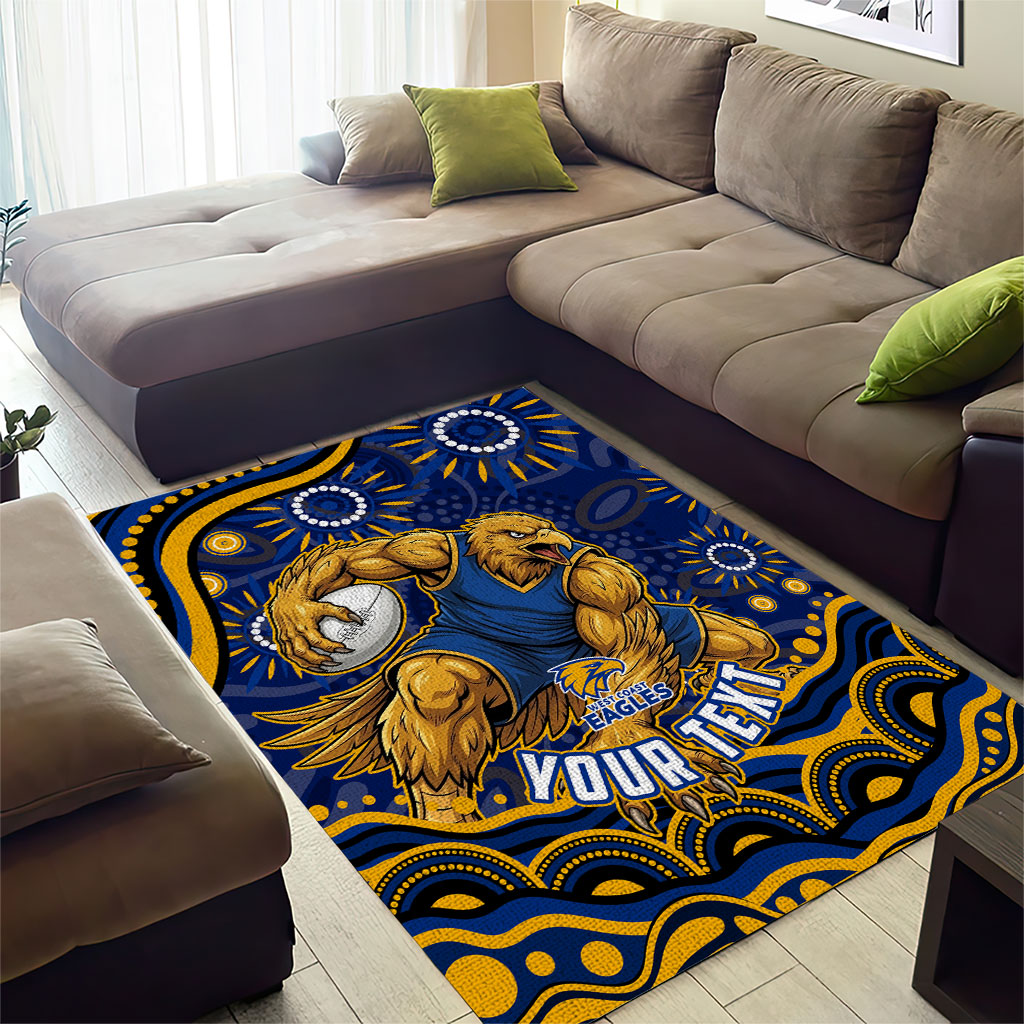Personalized West Coast Eagles AFL Mascot Area Rug Aboriginal Dot Art - Dreamtime Football Mascot