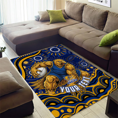 Personalized West Coast Eagles AFL Mascot Area Rug Aboriginal Dot Art - Dreamtime Football Mascot