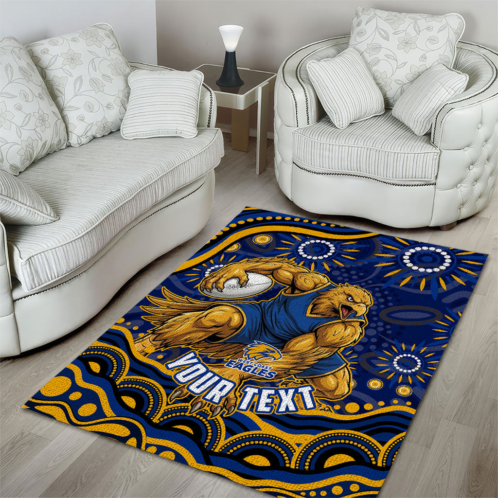 Personalized West Coast Eagles AFL Mascot Area Rug Aboriginal Dot Art - Dreamtime Football Mascot