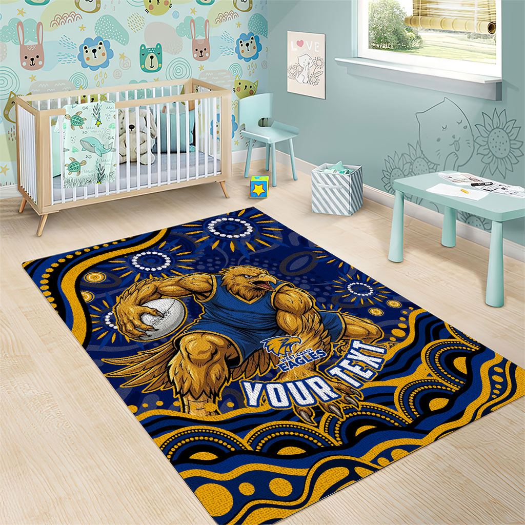 Personalized West Coast Eagles AFL Mascot Area Rug Aboriginal Dot Art - Dreamtime Football Mascot