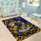 Personalized West Coast Eagles AFL Mascot Area Rug Aboriginal Dot Art - Dreamtime Football Mascot