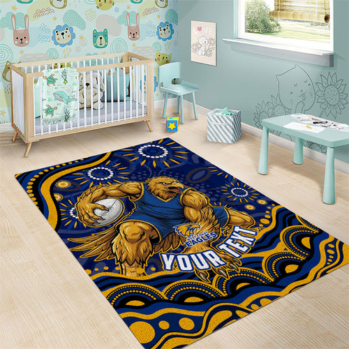 Personalized West Coast Eagles AFL Mascot Area Rug Aboriginal Dot Art - Dreamtime Football Mascot