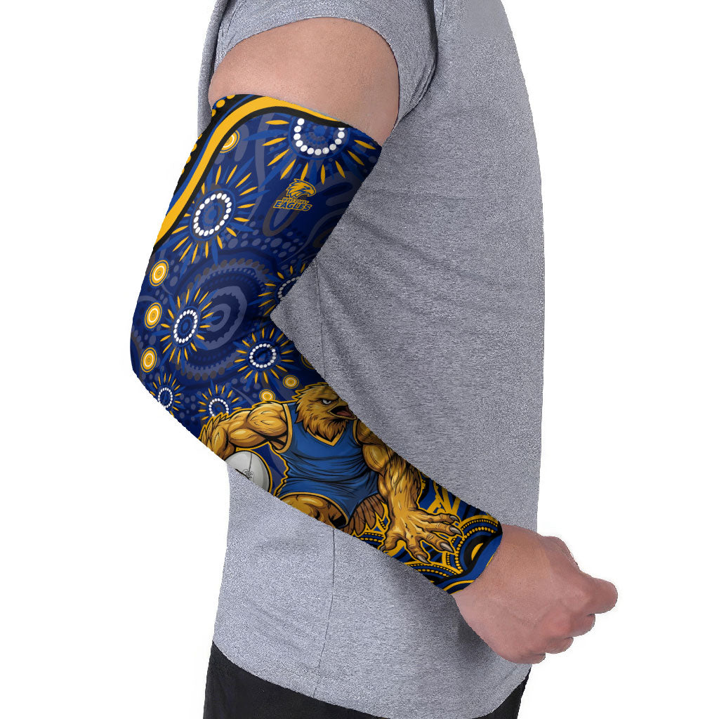 Personalized West Coast Eagles AFL Mascot Arm Sleeves Aboriginal Dot Art - Dreamtime Football Mascot
