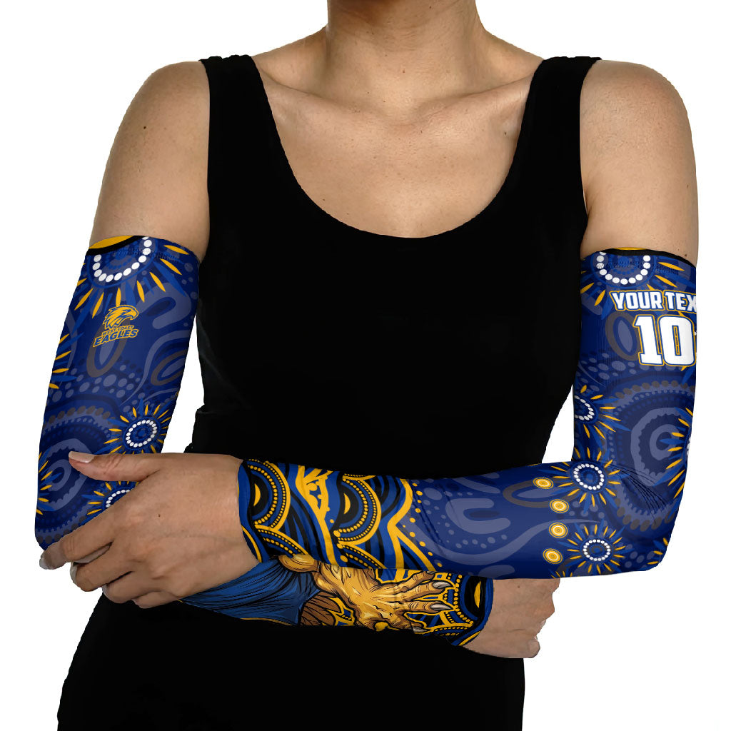 Personalized West Coast Eagles AFL Mascot Arm Sleeves Aboriginal Dot Art - Dreamtime Football Mascot
