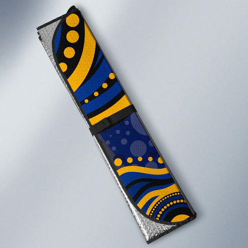 Personalized West Coast Eagles AFL Mascot Auto Sun Shade Aboriginal Dot Art - Dreamtime Football Mascot