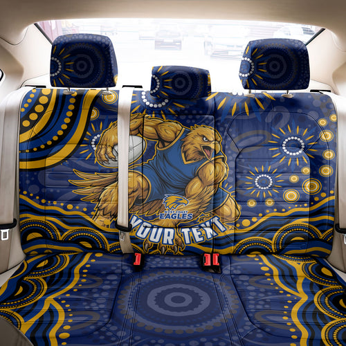 Personalized West Coast Eagles AFL Mascot Back Car Seat Cover Aboriginal Dot Art - Dreamtime Football Mascot