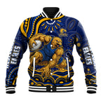 Personalized West Coast Eagles AFL Mascot Baseball Jacket Aboriginal Dot Art - Dreamtime Football Mascot