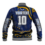 Personalized West Coast Eagles AFL Mascot Baseball Jacket Aboriginal Dot Art - Dreamtime Football Mascot