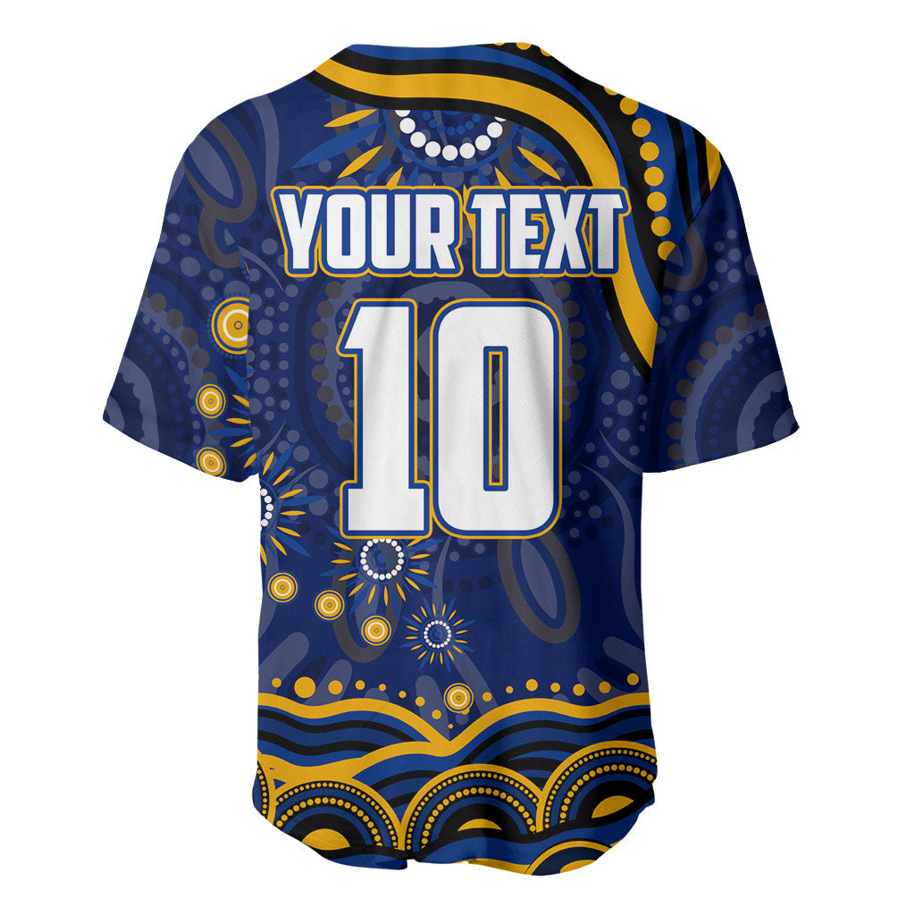 Personalized West Coast Eagles AFL Mascot Baseball Jersey Aboriginal Dot Art - Dreamtime Football Mascot