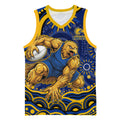 Personalized West Coast Eagles AFL Mascot Basketball Jersey Aboriginal Dot Art - Dreamtime Football Mascot