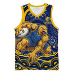 Personalized West Coast Eagles AFL Mascot Basketball Jersey Aboriginal Dot Art - Dreamtime Football Mascot