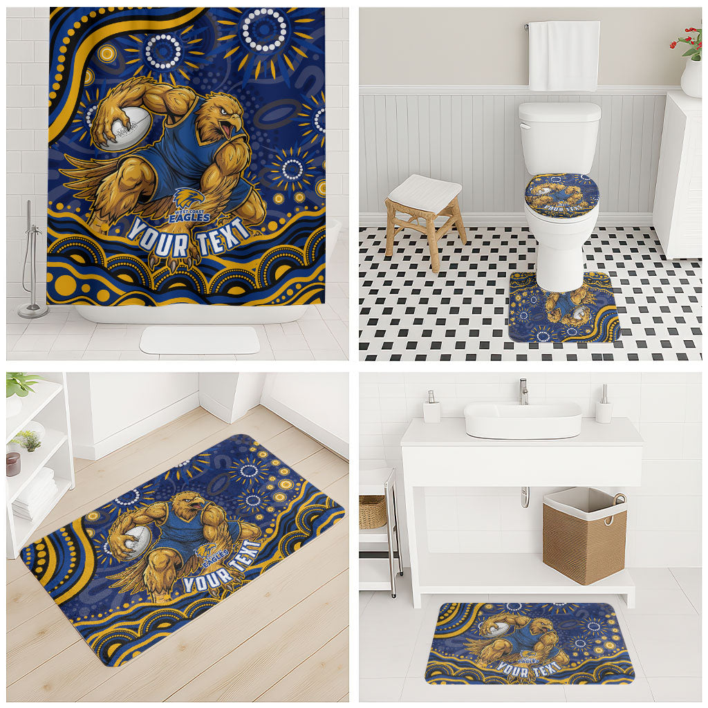 Personalized West Coast Eagles AFL Mascot Bathroom Set Aboriginal Dot Art - Dreamtime Football Mascot