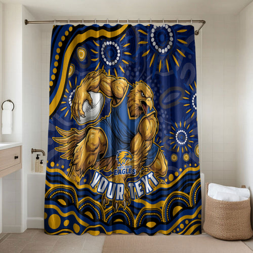 Personalized West Coast Eagles AFL Mascot Bathroom Set Aboriginal Dot Art - Dreamtime Football Mascot
