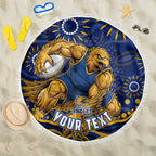 Personalized West Coast Eagles AFL Mascot Beach Blanket Aboriginal Dot Art - Dreamtime Football Mascot