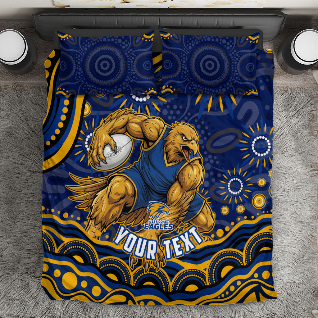 Personalized West Coast Eagles AFL Mascot Bedding Set Aboriginal Dot Art - Dreamtime Football Mascot