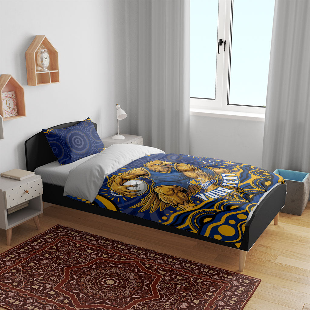 Personalized West Coast Eagles AFL Mascot Bedding Set Aboriginal Dot Art - Dreamtime Football Mascot