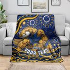 Personalized West Coast Eagles AFL Mascot Blanket Aboriginal Dot Art - Dreamtime Football Mascot