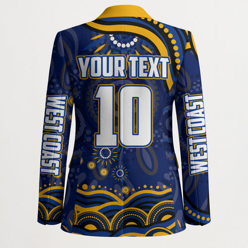 Personalized West Coast Eagles AFL Mascot Blazer Aboriginal Dot Art - Dreamtime Football Mascot