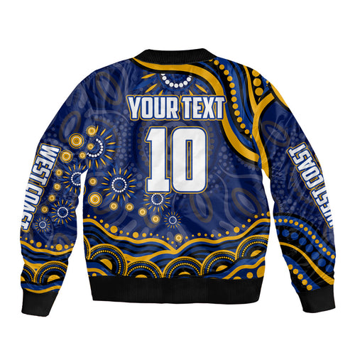 Personalized West Coast Eagles AFL Mascot Bomber Jacket Aboriginal Dot Art - Dreamtime Football Mascot