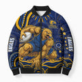 Personalized West Coast Eagles AFL Mascot Bomber Puffer Jacket Aboriginal Dot Art - Dreamtime Football Mascot
