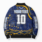 Personalized West Coast Eagles AFL Mascot Bomber Puffer Jacket Aboriginal Dot Art - Dreamtime Football Mascot