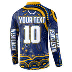 Personalized West Coast Eagles AFL Mascot Button Sweatshirt Aboriginal Dot Art - Dreamtime Football Mascot