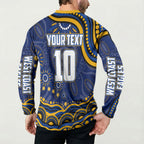 Personalized West Coast Eagles AFL Mascot Button Sweatshirt Aboriginal Dot Art - Dreamtime Football Mascot
