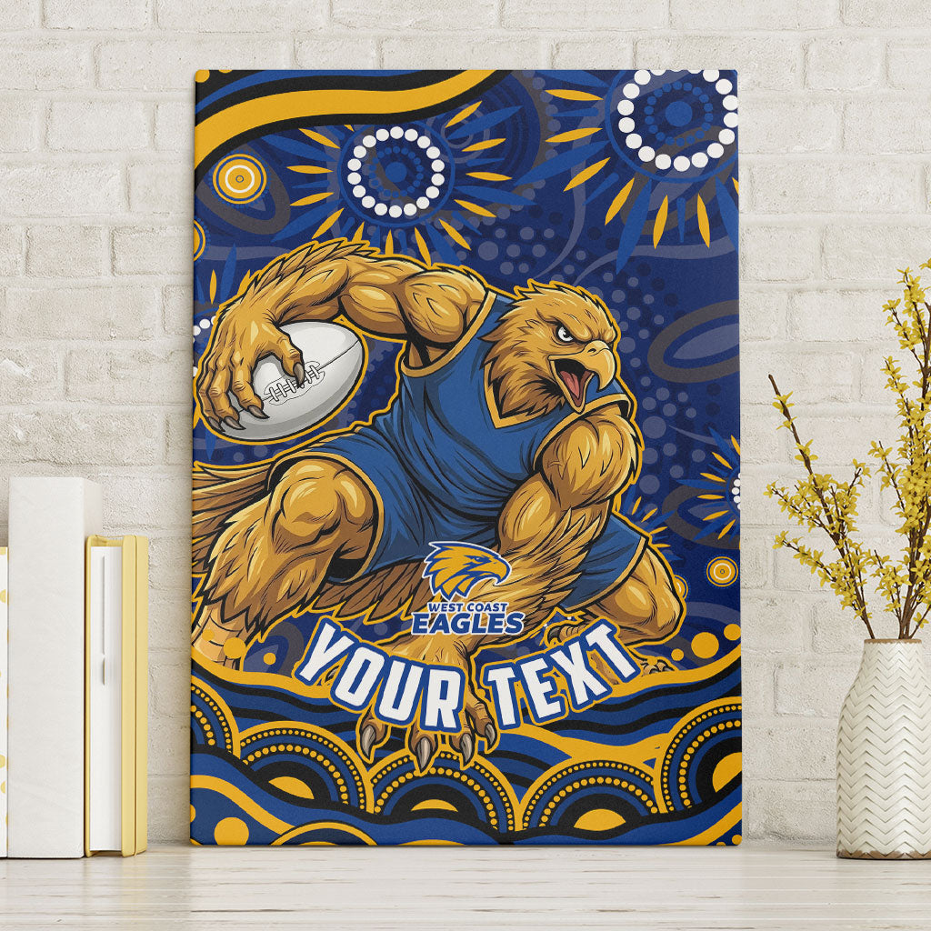 Personalized West Coast Eagles AFL Mascot Canvas Wall Art Aboriginal Dot Art - Dreamtime Football Mascot