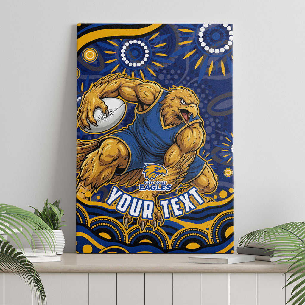 Personalized West Coast Eagles AFL Mascot Canvas Wall Art Aboriginal Dot Art - Dreamtime Football Mascot