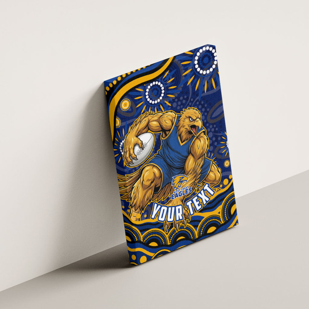 Personalized West Coast Eagles AFL Mascot Canvas Wall Art Aboriginal Dot Art - Dreamtime Football Mascot