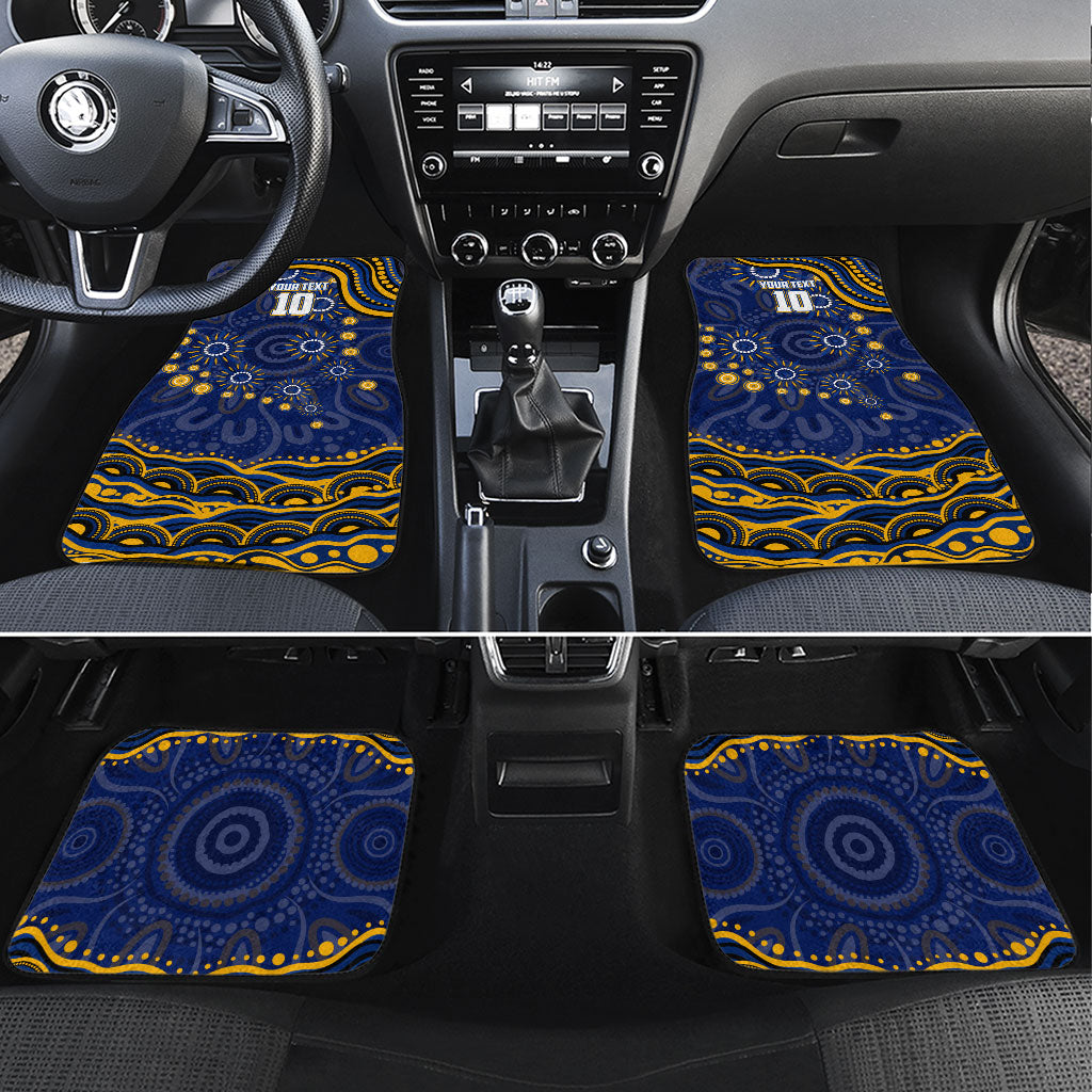 Personalized West Coast Eagles AFL Mascot Car Mats Aboriginal Dot Art - Dreamtime Football Mascot