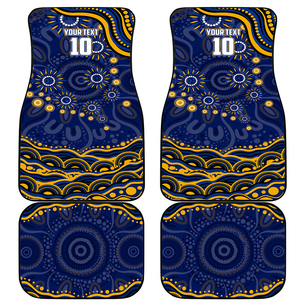 Personalized West Coast Eagles AFL Mascot Car Mats Aboriginal Dot Art - Dreamtime Football Mascot
