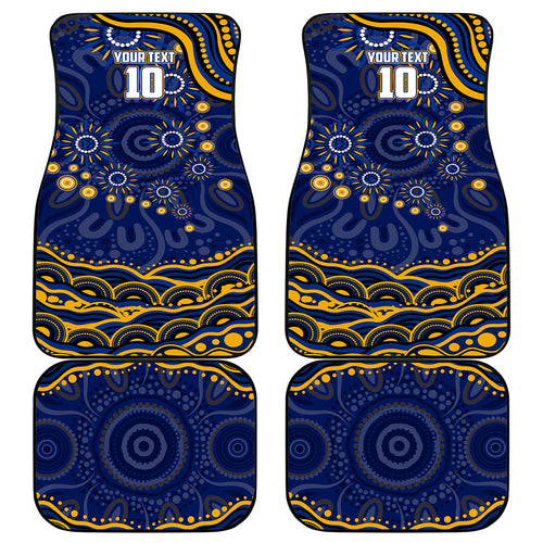 Personalized West Coast Eagles AFL Mascot Car Mats Aboriginal Dot Art - Dreamtime Football Mascot