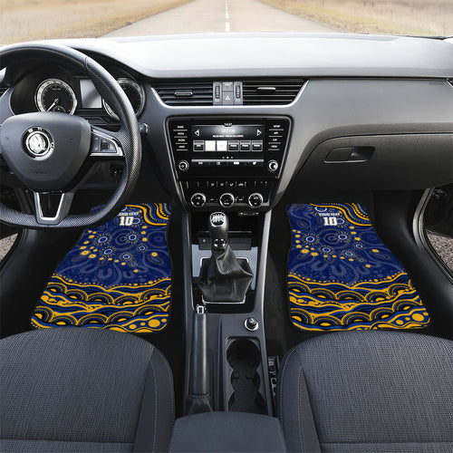 Personalized West Coast Eagles AFL Mascot Car Mats Aboriginal Dot Art - Dreamtime Football Mascot