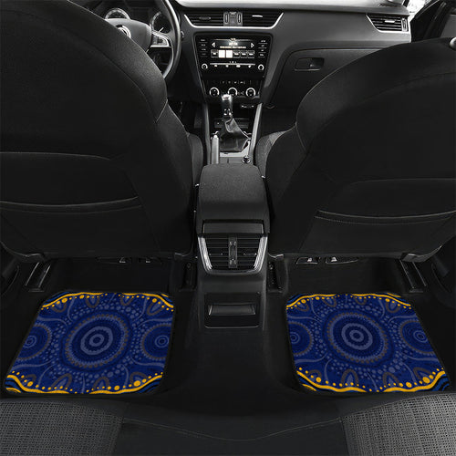 Personalized West Coast Eagles AFL Mascot Car Mats Aboriginal Dot Art - Dreamtime Football Mascot