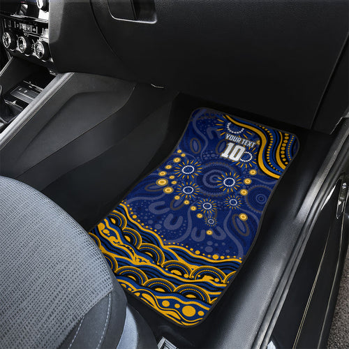 Personalized West Coast Eagles AFL Mascot Car Mats Aboriginal Dot Art - Dreamtime Football Mascot