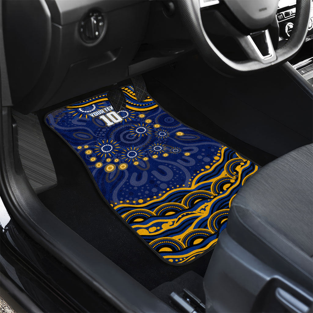 Personalized West Coast Eagles AFL Mascot Car Mats Aboriginal Dot Art - Dreamtime Football Mascot