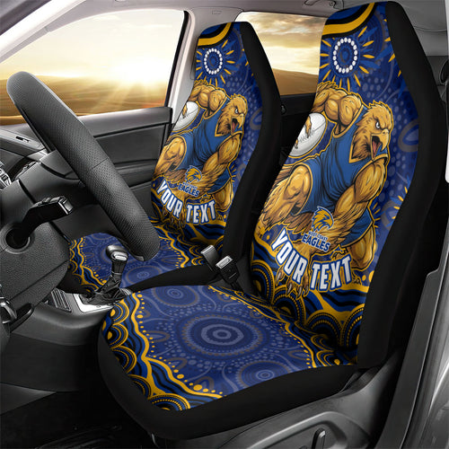 Personalized West Coast Eagles AFL Mascot Car Seat Cover Aboriginal Dot Art - Dreamtime Football Mascot