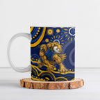 Personalized West Coast Eagles AFL Mascot Ceramic Mug Aboriginal Dot Art - Dreamtime Football Mascot