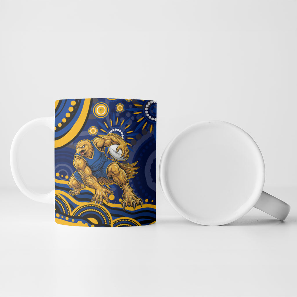 Personalized West Coast Eagles AFL Mascot Ceramic Mug Aboriginal Dot Art - Dreamtime Football Mascot