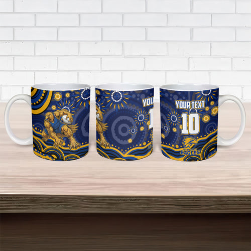 Personalized West Coast Eagles AFL Mascot Ceramic Mug Aboriginal Dot Art - Dreamtime Football Mascot