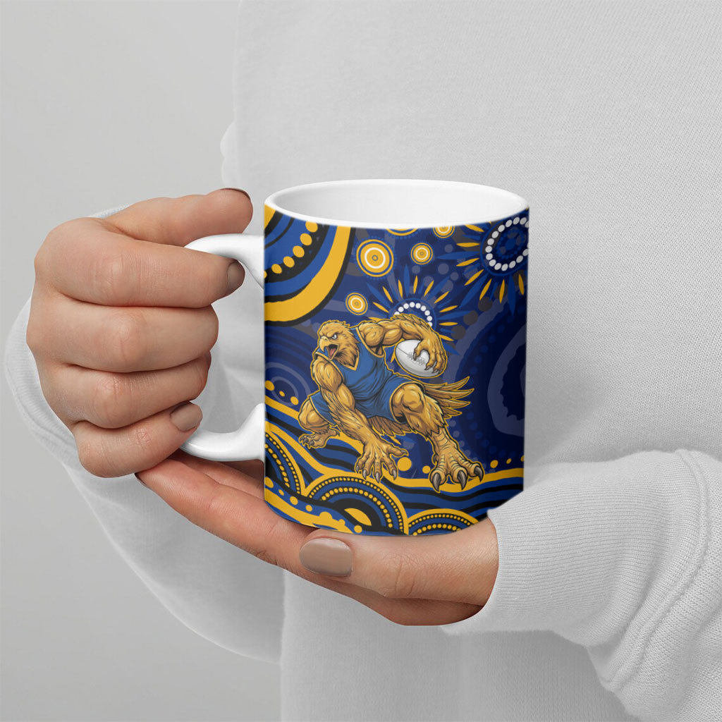 Personalized West Coast Eagles AFL Mascot Ceramic Mug Aboriginal Dot Art - Dreamtime Football Mascot