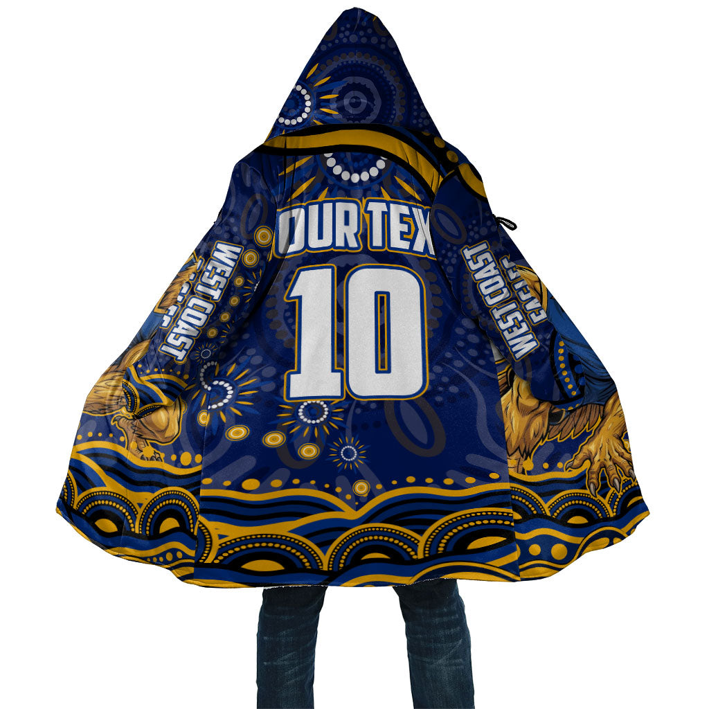 Personalized West Coast Eagles AFL Mascot Cloak Aboriginal Dot Art - Dreamtime Football Mascot